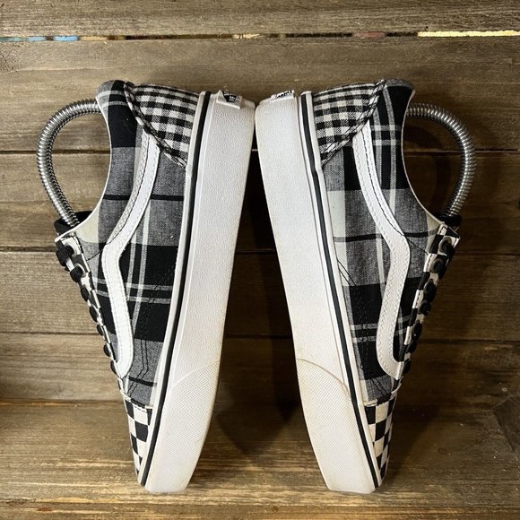 Womens Vans Old Skool Platform Check Plaid Skateboarding Shoes Sneakers Size 8 - Picture 4 of 6